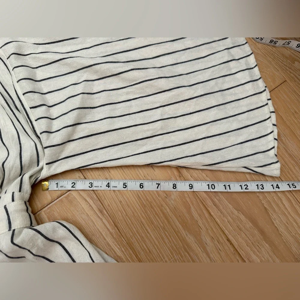Billabong Striped Midi Wrap Dress Bell Sleeves V Neck Tie Waist Beach Vacation - Picture 8 of 14